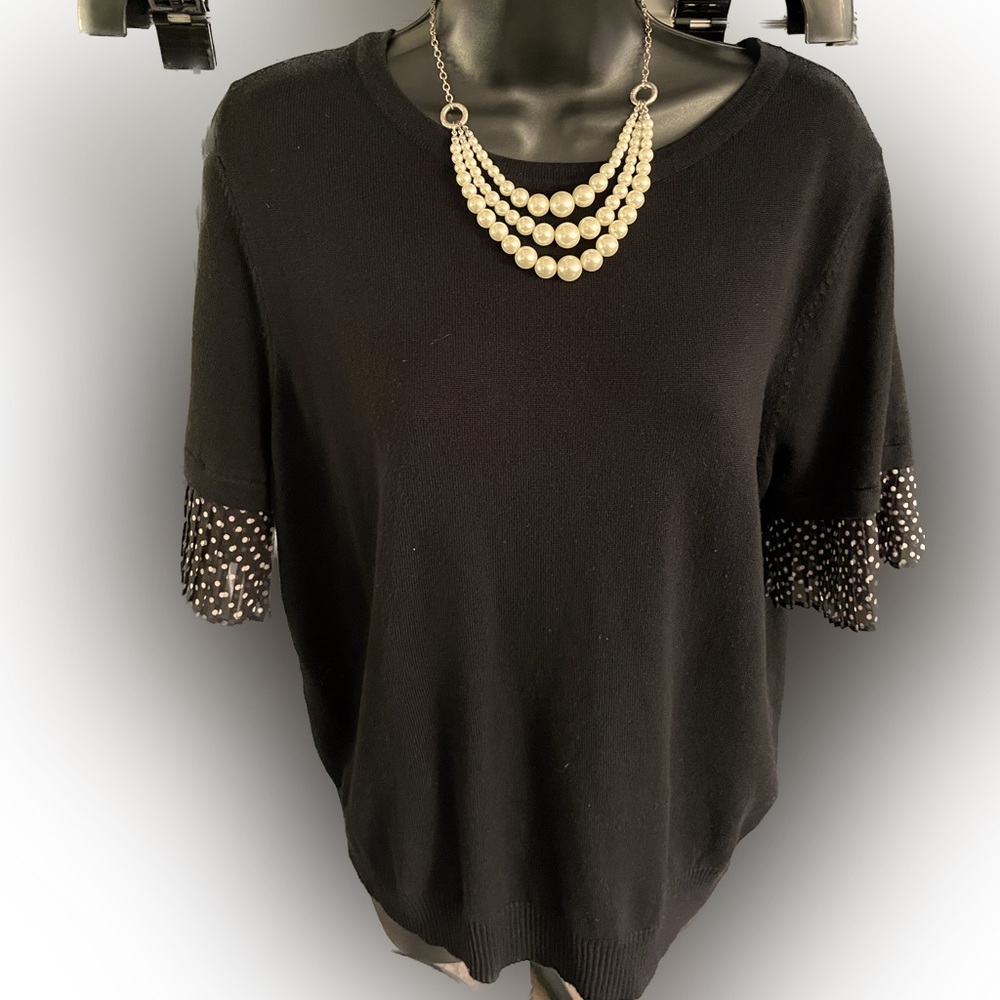 Vila Milani Black Short Sleeve Sweater Size XL